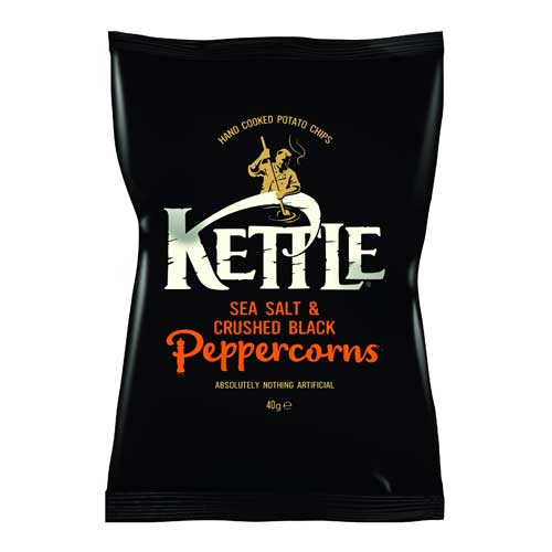 A bag of Kettle Sea Salt & Black Pepper 40g