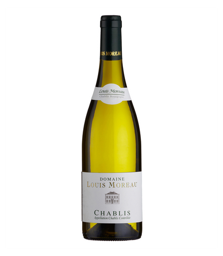 A bottle of Louis Moreau Chablis 75cl