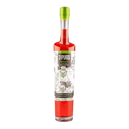 Bottle of 3 Pugs Cream Soda Gin Liqueur 50cl