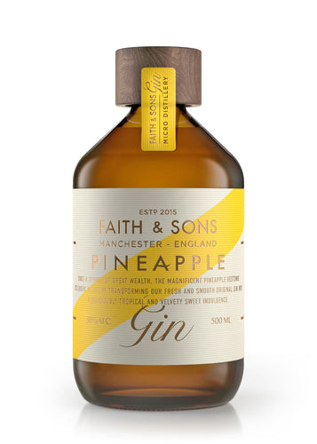 A bottle of Faith & Sons Pineapple Organic Gin 50cl