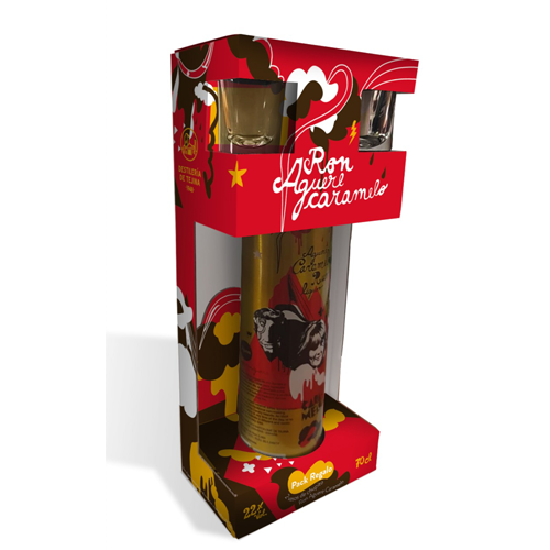 Ron Aguere Caramelo Rum 70cl Gift Set