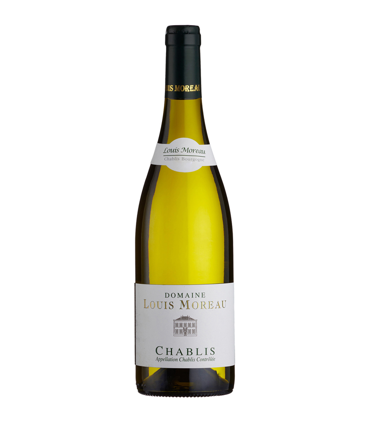 A bottle of Louis Moreau Chablis 75cl