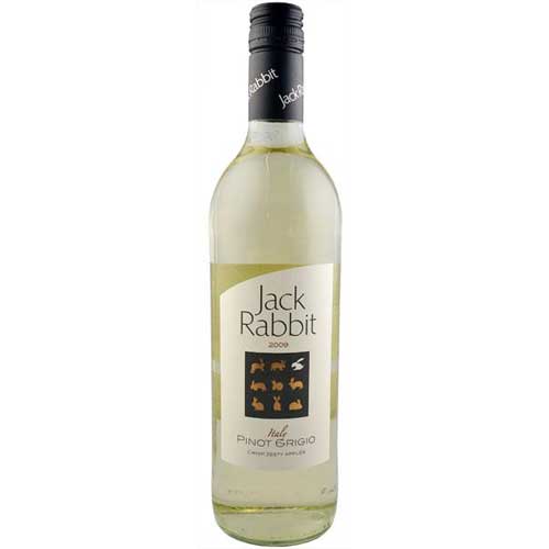 A bottle of Jack Rabbit Pinot Grigio 75cl